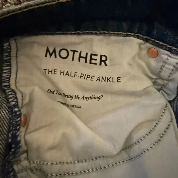 MOTHER “HALF PIPE ANKLE” *WASH: DID YOU BRING ME ANYTHING *SIZE 28 *EUC* $268.00 - Picture 12 of 14